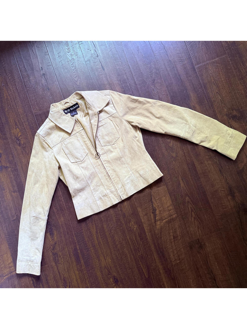 Rare Vintage 90s BB Dakota Leather Suede Zip Jacket Western Rocker Boho M